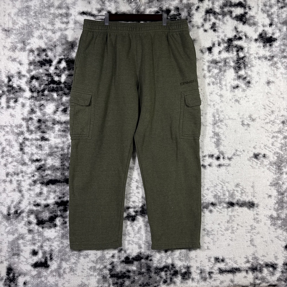 VTG AND1 Sweatpants Mens Size Extra Large Green Straight Leg Cargo Skater y2k